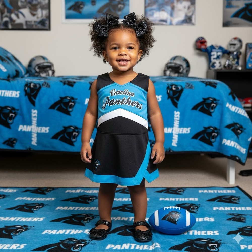NFL TEAM APPAREL Kids - 2 Piece Cheerleader Set - Carolina Panthers - NWT - Picture 16 of 16